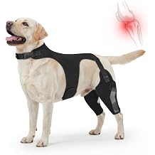 Dog Knee Brace for Torn ACL Hind Leg, Adjustable Dog Leg Brace with Metal Stabilizers Strong Joint Support to Reduce Pain from Arthritis, Ligament Injury, Hip Dysplasia, Luxating Patella L-3