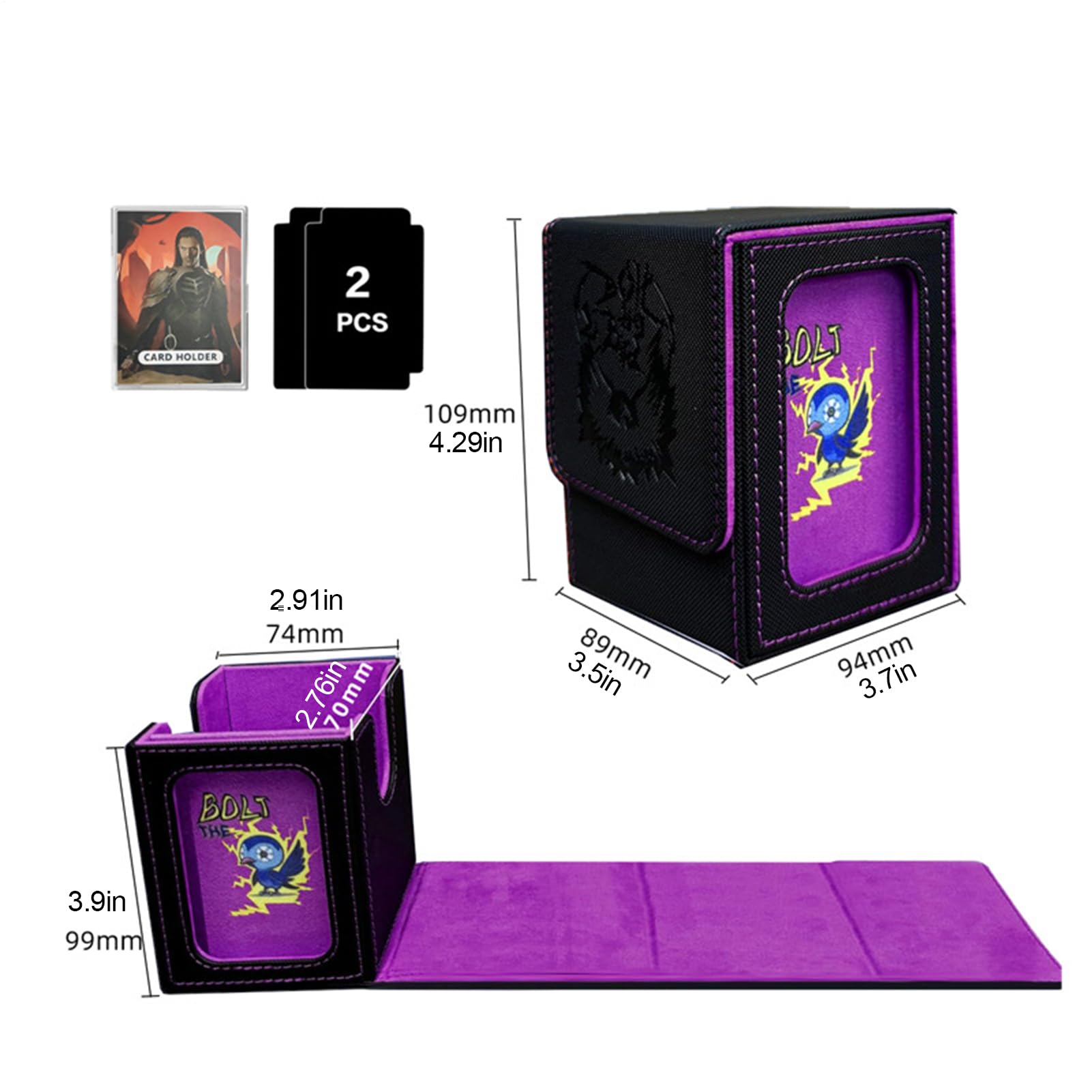 Porta Mazzo Di Carte Grande Contenitore Organizer | Capacità per 100+ Carte da Collezione Adulti Collezionisti Esposizione Collezione Casa Feste Compleanno Serate Giochi