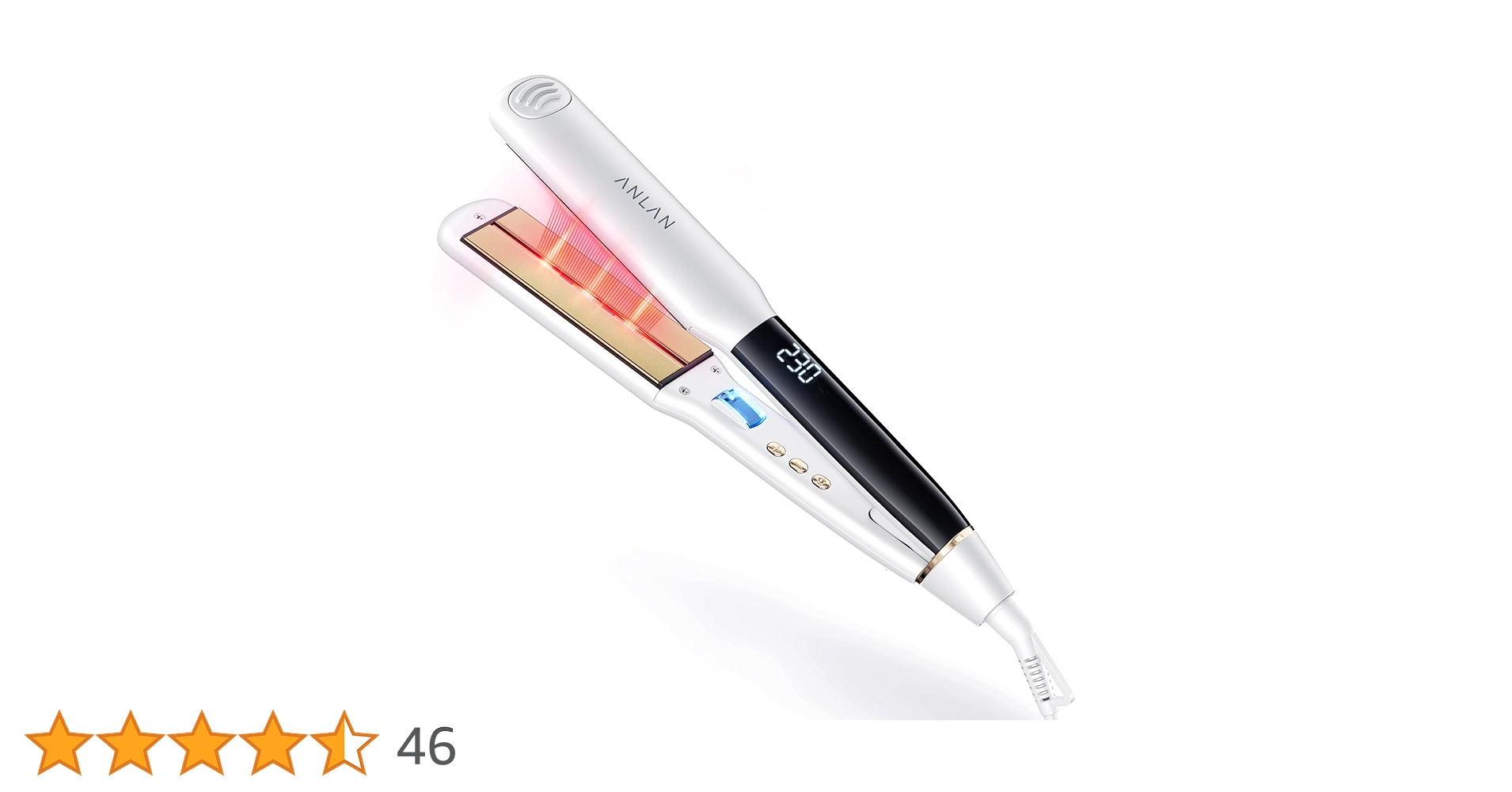 【送料無料】LUMIELUNA ストレートヘアアイロン ホワイト・レッド Amazon | コードレス ヘアアイロン 2WAY 18mmプレート カール