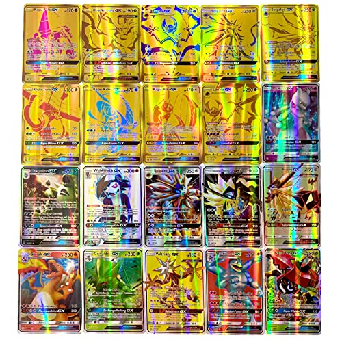 Mantimes 100 Stück Glurak Karten deutsch, GX Karten Sammelkarten , glurak Karte, Glänzende Geschenkkarte, Keine Wiederholung, Nicht Original Cover