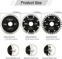 Vista 2 de SHDIATOOL Kit de discos de corte de hojas de sierra de diamante de 4 pulgadas para rueda de corte segmentada de azulejos de porcelana 7/8 "o 5/8