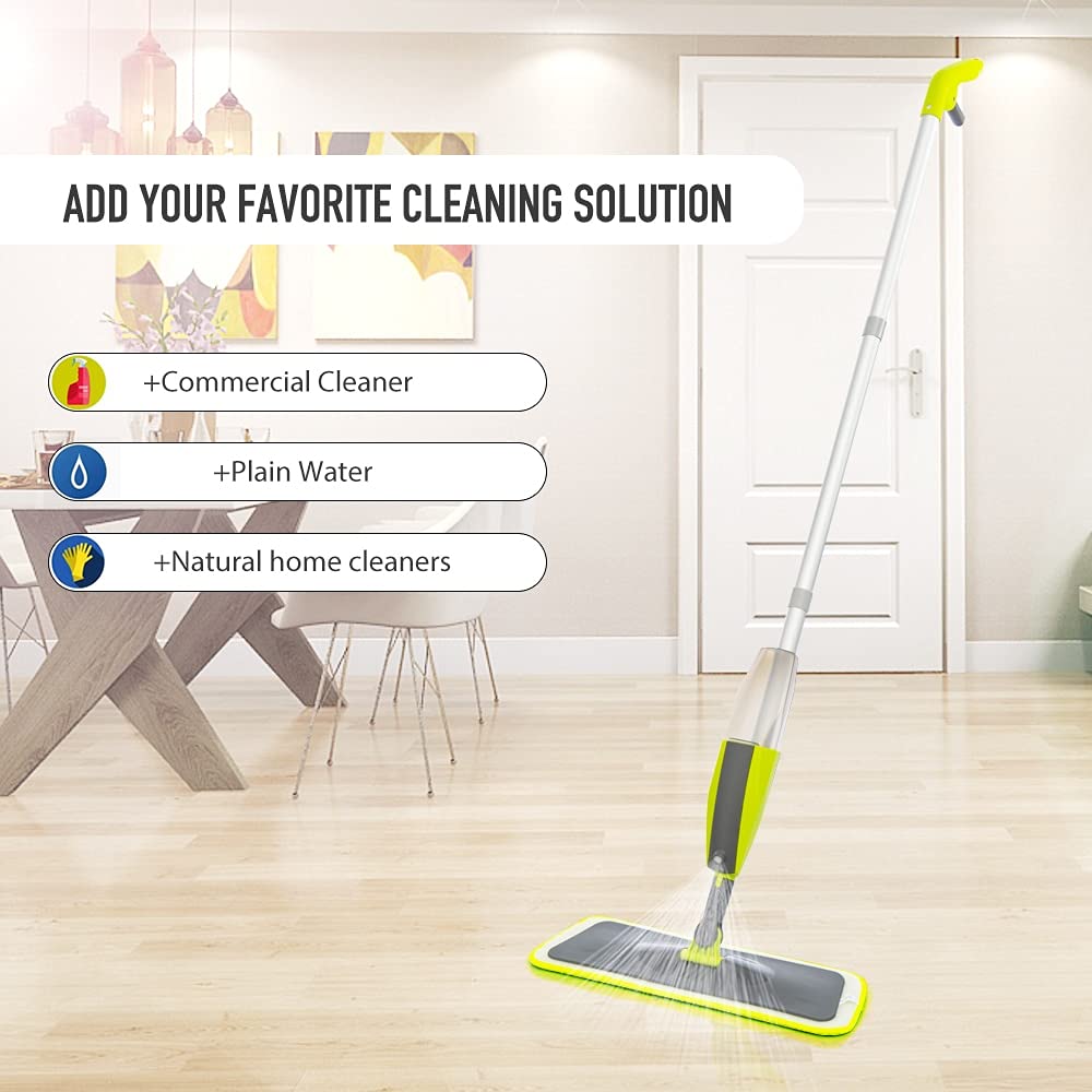 Mop Spray Mop Set scopa Magic Mop piatto Mops strumento per la pulizia della casa con cuscinetti in microfibra riutilizzabili mop pigro mop pulizia del pavimento (colore: bianco, dimensioni: 1 panno