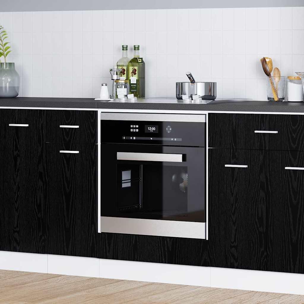 vidaXL Armoire Suspendue avec Stockage Chêne Noir 60 x 46 x 81,5 cm, Armoire de Cuisine Moderne, Design rectangulaire, Grand Espace de Rangement, matériaux résistants, Style Contemporain