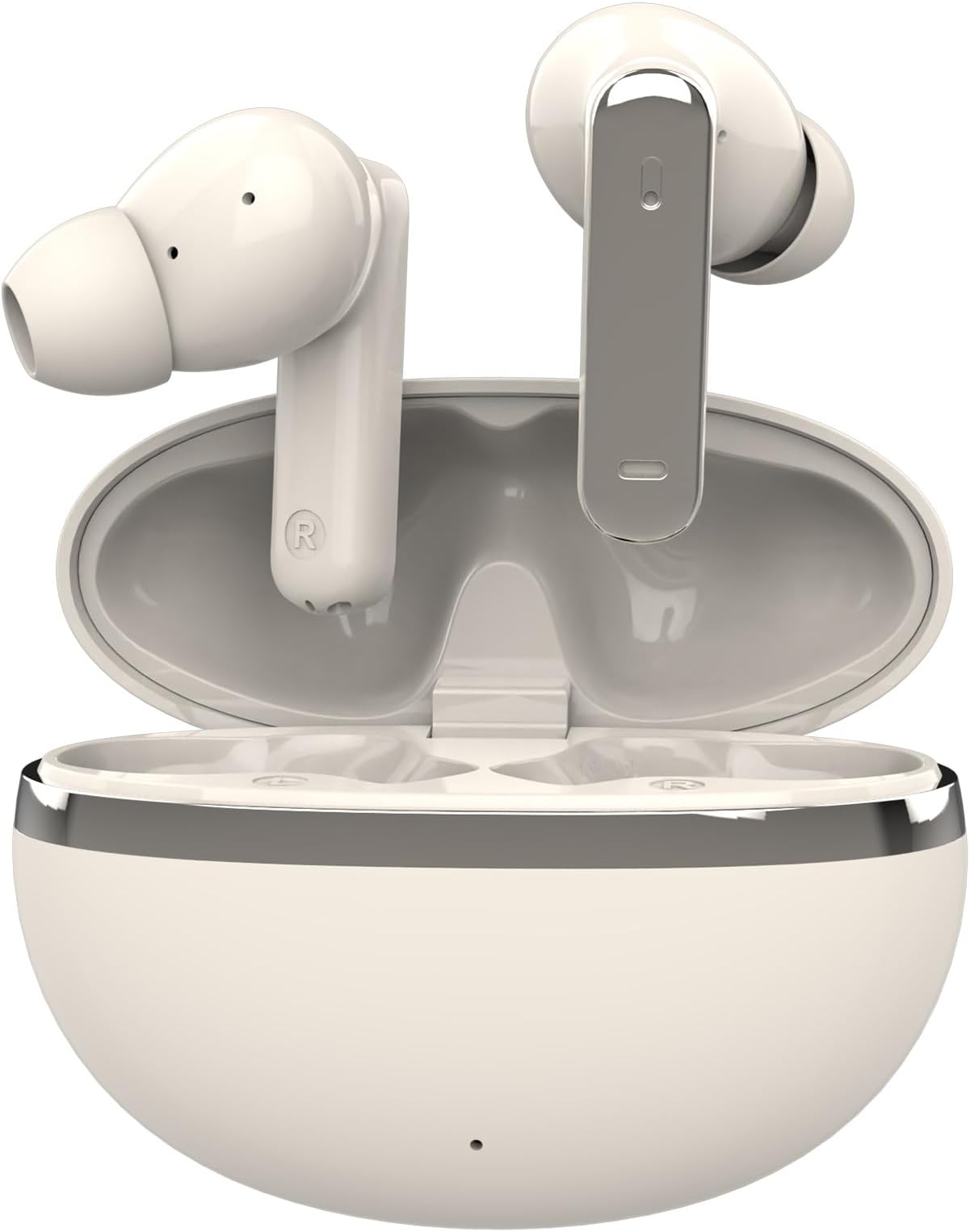 Wireless Earbuds, True Wireless Bluetooth 5.3 Earbuds with Charging Case, Stereo Bluetooth Headphones with Microphone for iPhone Android Smart Cellphones, White