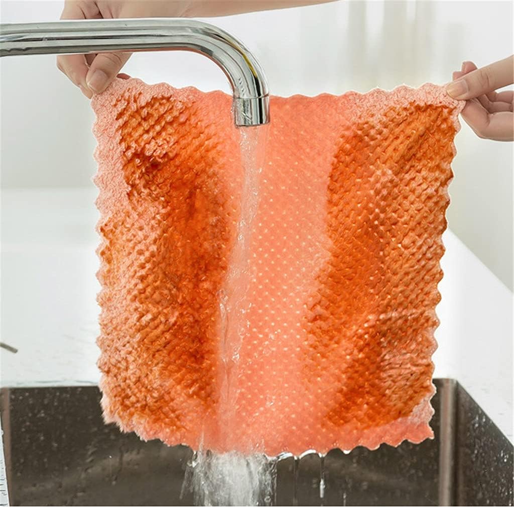 10/20pcs Mixed Color Cleaning Cloth Washing Dishs Kitchen Supplies Side Absorbent Dishcloth Soft Tool