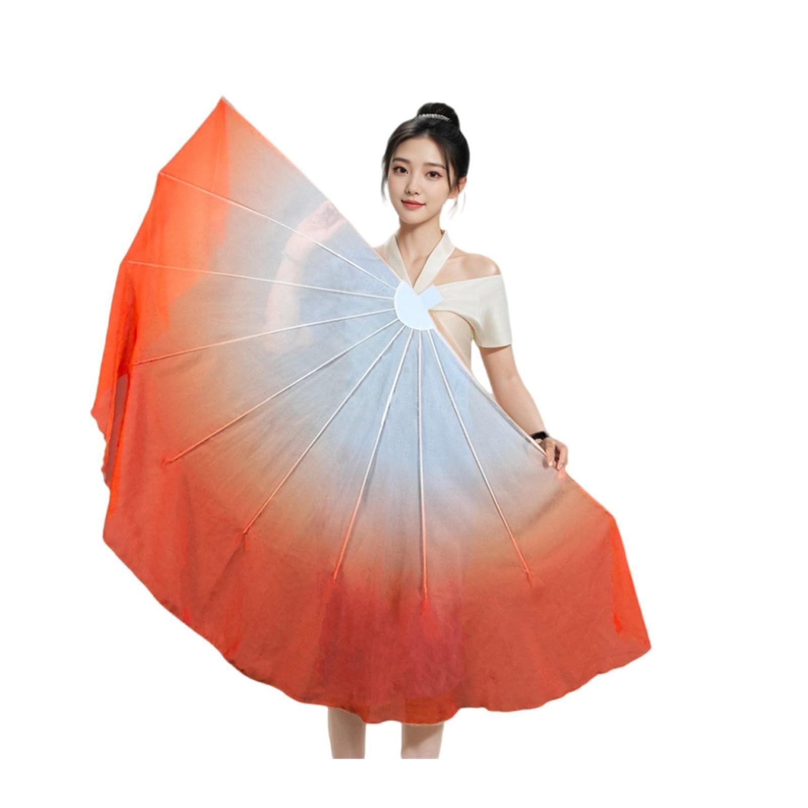 Velo de abanico bailarina gradiente de 85cm para accesorios de baile 7