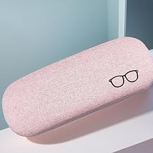 Eye Glasses Cases, Hard Shell Protector Linen Fabrics Large Portable Glasses Case for Men and Women