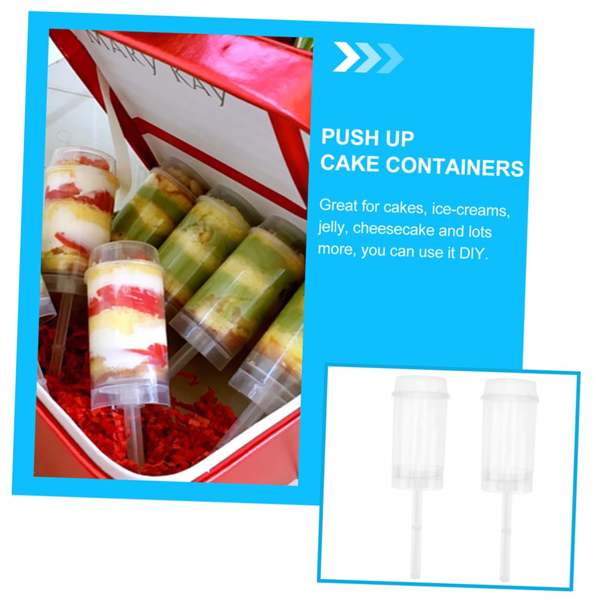 VICASKY 25pcs Push Cake Holders Food Cups for Cake Pops Easy to Clean for Bakeries and Parties Dessert Tools
