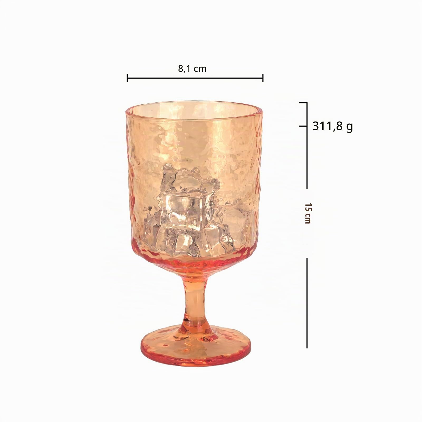 Iceberg Lot de 6 verres à vin en acrylique avec tige en plastique pour toutes les fêtes, sans BPA et durables (multicolore)