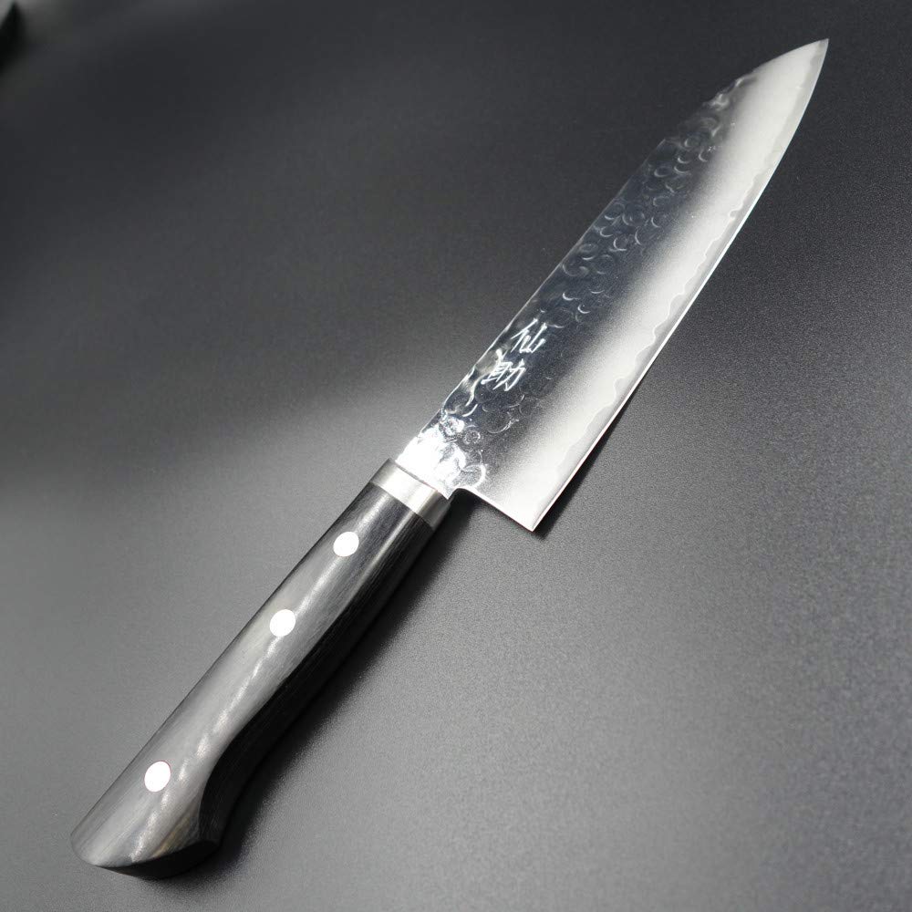 Amazon｜仙助 包丁 VG1 越前打刃物 165mm 黒合板柄 鎚目打 (三徳包丁