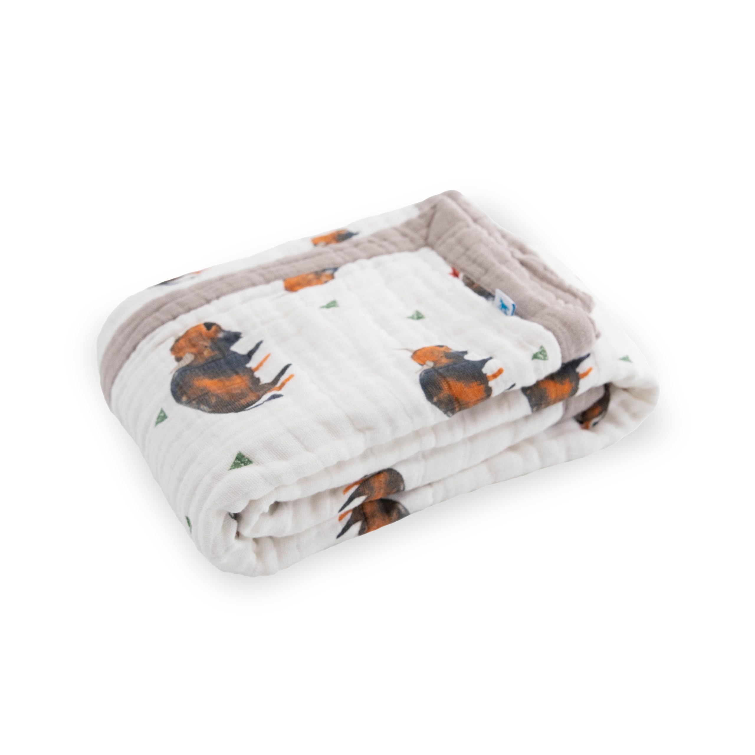 Little Unicorn Newborn Receiving Quilt | Ultra- Soft, Multi-Layered Muslin Fabric | Gift for Newborns & on-The-go (Bison)