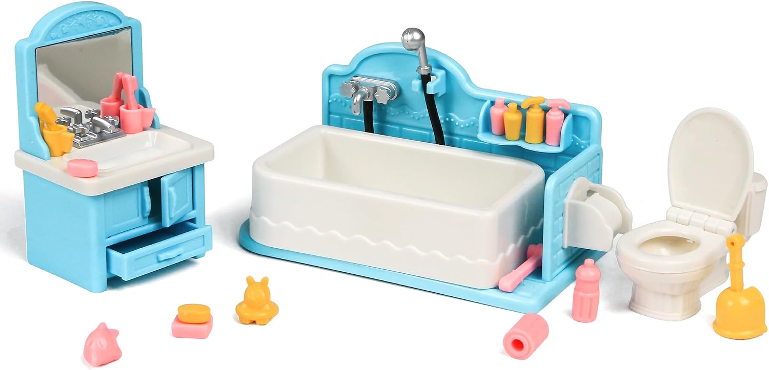 Dollhouse Bathtub - Doll Bathroom Set, Miniature Decoration Accessori