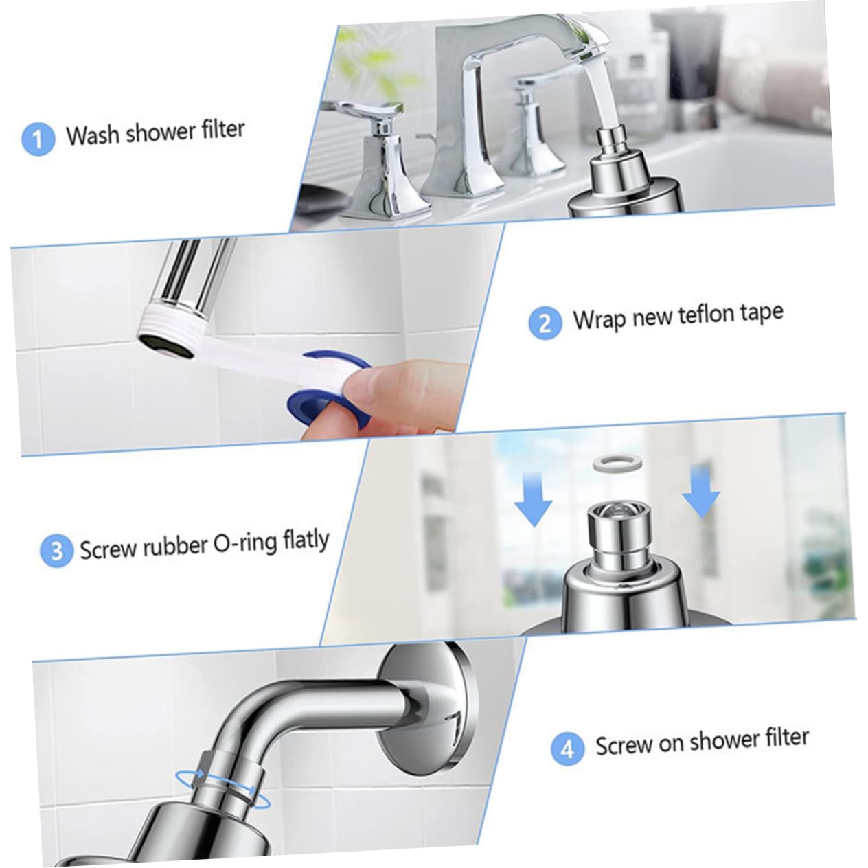 Veemoon Duschkopf Hoher Wasserdruck Einfacher Einbau mit Wasserfilter und Wasserenthärter aus Abs und Metall für Badezimmer mit Hartem Wasser