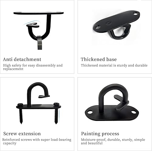 Miniatura 4 de TUOSHUNGE Anclajes de pared de banda de resistencia, ganchos de montaje en pared para entrenamiento, estación de ejercicio de gancho montado en el