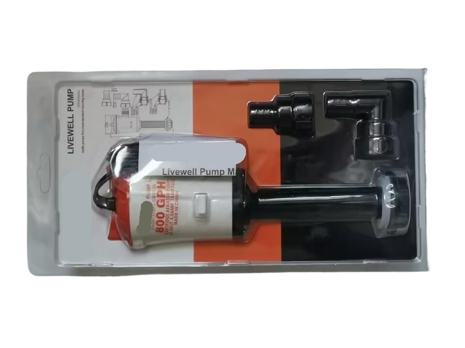 SFBP1-G800-04 pompka do wody do łodzi rybackich, 12 V, 800 GPH, zbiornik na przynęty żywe