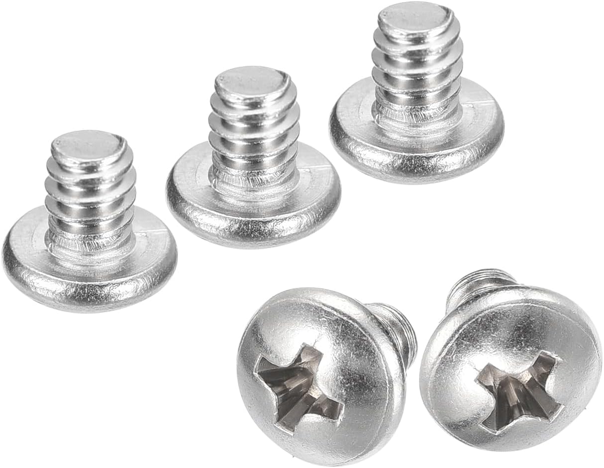 uxcell#10-24x1/4 Pan Head Machine Screws, 304 Stainless Steel 18-8 Screw, Phillips Drive, Fully Threaded, Bright Finish, Pack of 20