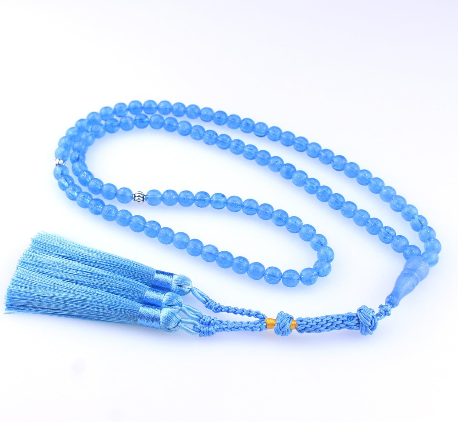 Muslim Islamic 99 Blue Plastic Beads Tasbih Prayer Beads with Tassel