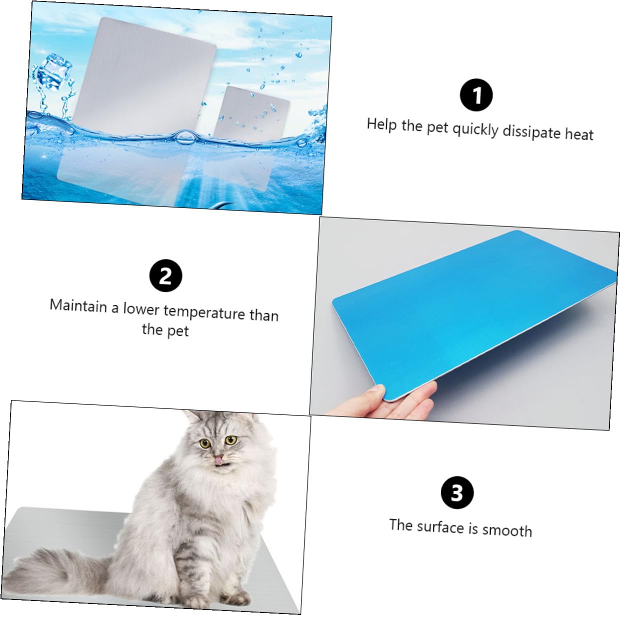 Tappetino Refrigerante per Cani e Animali Domestici in Alluminio Riutilizzabile Eccellente Conducibilità Termica, per L'estate, Colore Argento