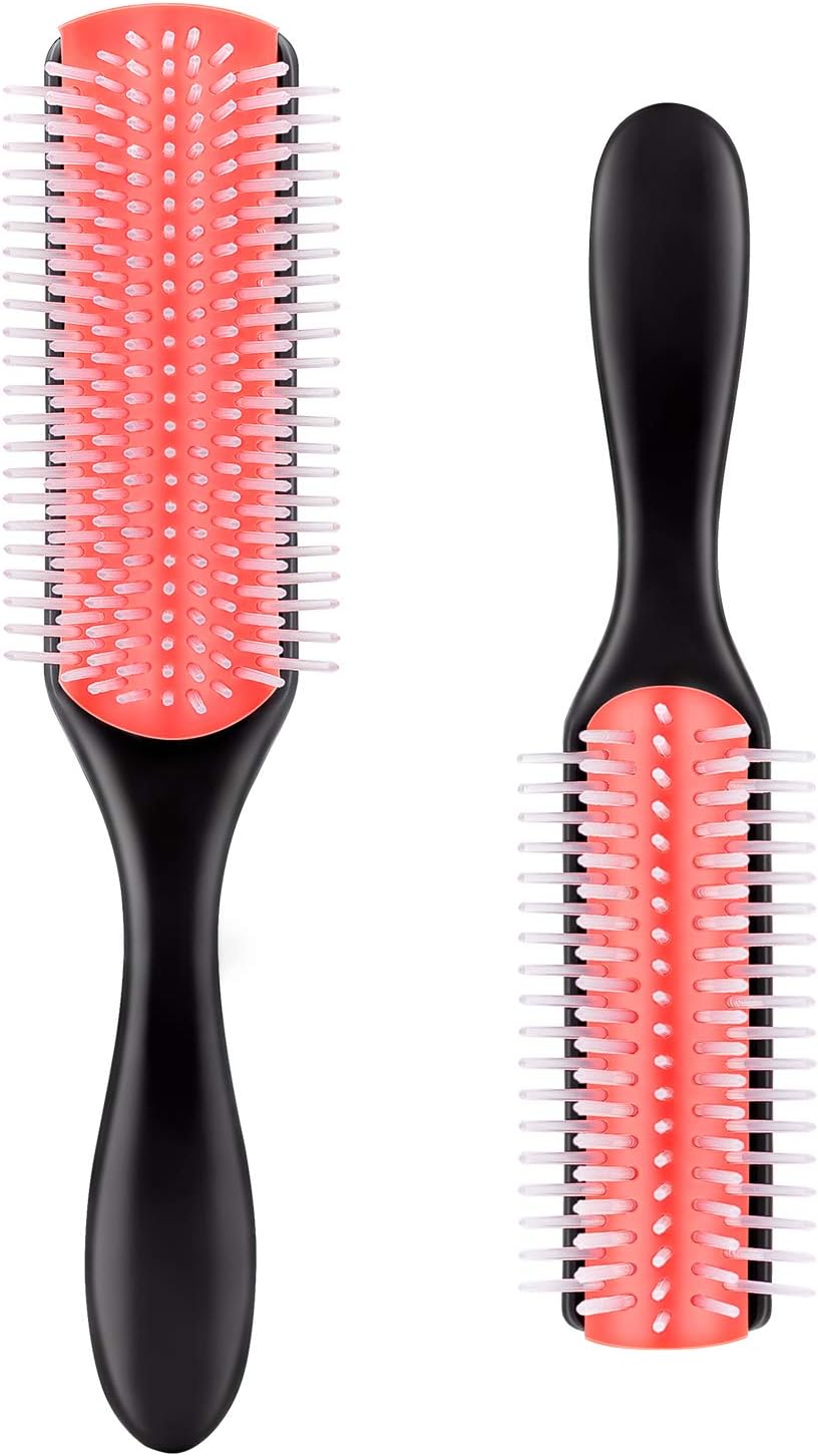 Mabox Curly Hair Brush 2Pcs 9 Row and 5 Row Curl Defining Brush for