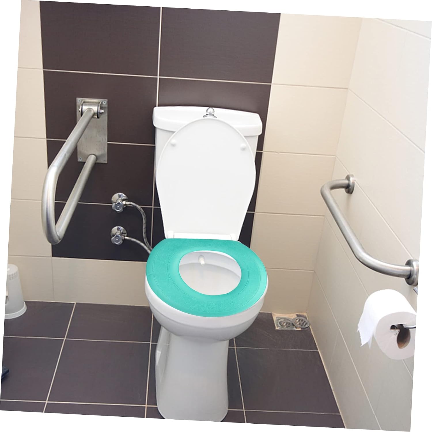 Zerodeko 3pcs Eva Self-Adhesive Toilet Seat Cover and Washable Potty Seat Cushion Breathable and Reusable Bathroom Supplies for Use
