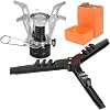 Camping Gas Stove, Windproof 3000W Burner with Piezo Ignition, Foldable Rocket Camping Stove with Carry Box, Outdoor Camping Stove for Outdoor Cooking, Hiking, Picnic, Camping, Trekking