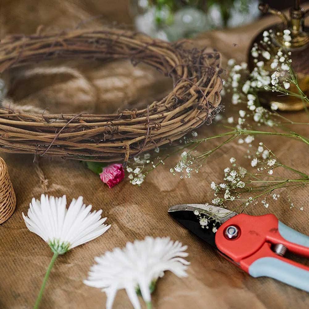 4 Stück Weinreben-Kränze, runde Rattan-Rankenkranz, Girlande für DIY Handwerk, Weihnachten, Feiertag, Party, Dekoration, Hochzeitsbedarf (15 cm)