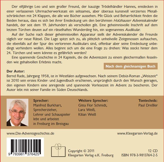 Das verlorene Audikular: Eine spannende Adventsgeschichte in 24 Kapiteln zum Zuhören und Miträtseln (12 CDs)