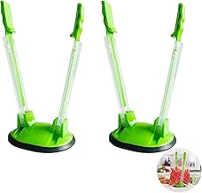 2 PCS Freezer Bag Holder Stand, Baggy Rack Holder for Food Prep Bag, Food Bag Holder Stand, Ziplock Bag Holder Stand, Baggy Racks, Adjustable Sandwich Bag Stand Holders for Kitchen (Green)