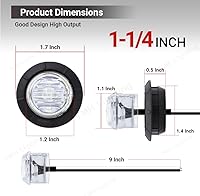 Vista 5 de TMH Luces marcadoras laterales redondas de 1-1/4 pulgadas, 6 luces LED de bala blanca, luces marcadoras LED de remolque, montaje en superficie