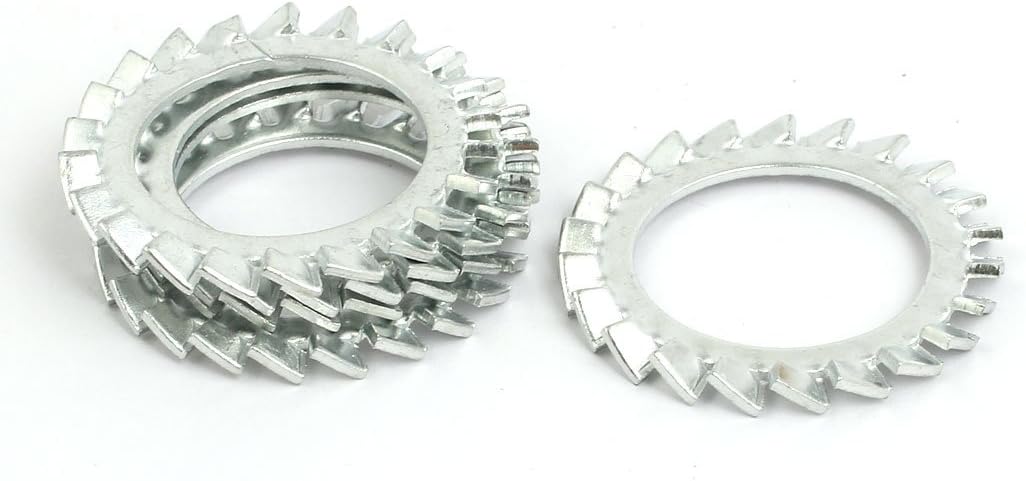 24mm Inner Quality Parts Dia Carbon Steel Zinc Plated External Serrated Lock Washer 5pcs Model:12as434qo282