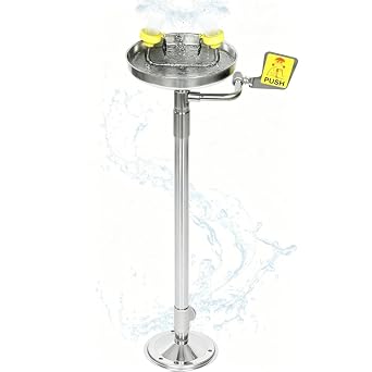 lukar Emergency Pedestal Eye Wash Station, Floor Mounted Eyewash Station