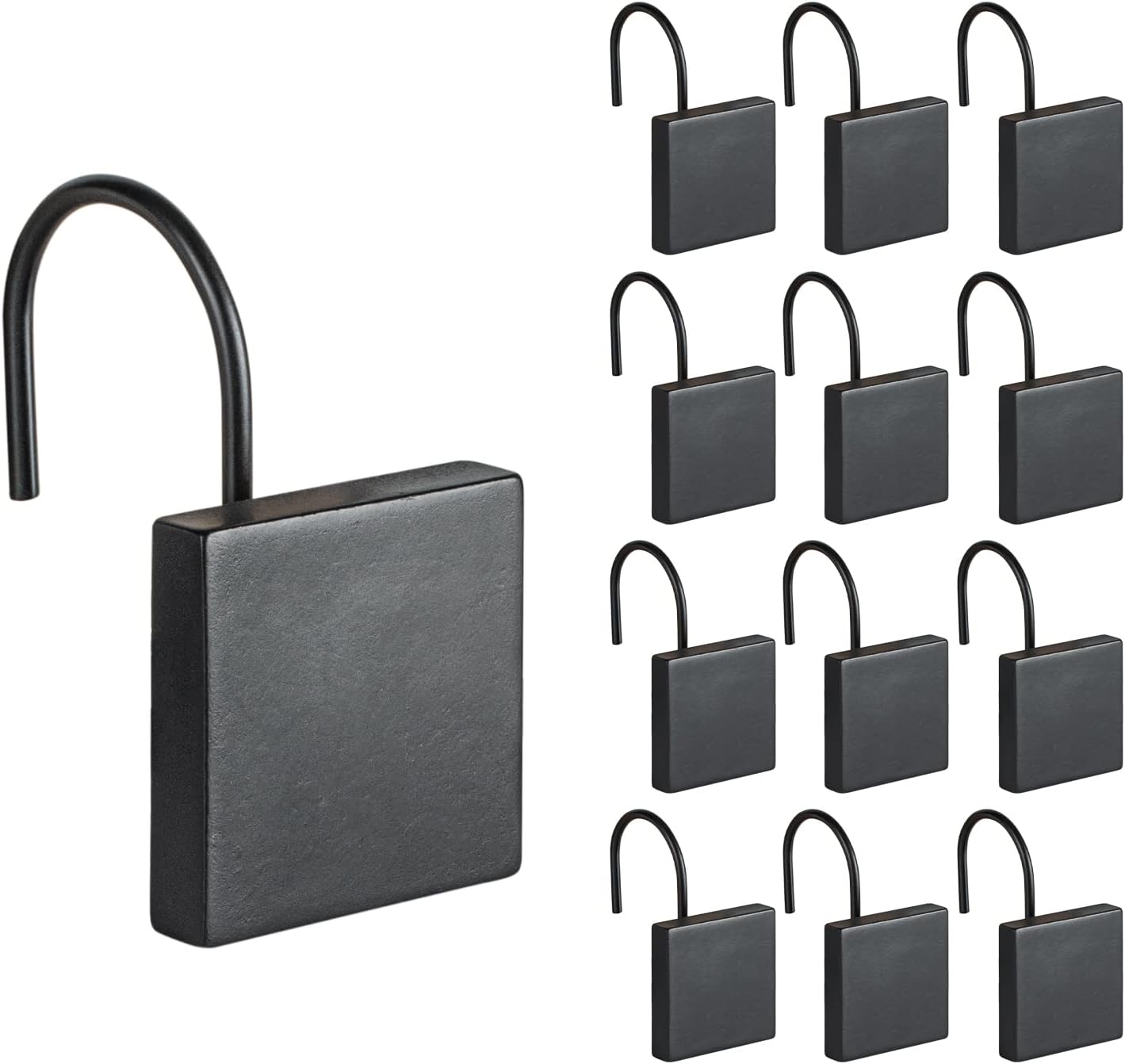 Sunlit Geometric Decorative Shower Curtain Hooks, Matte