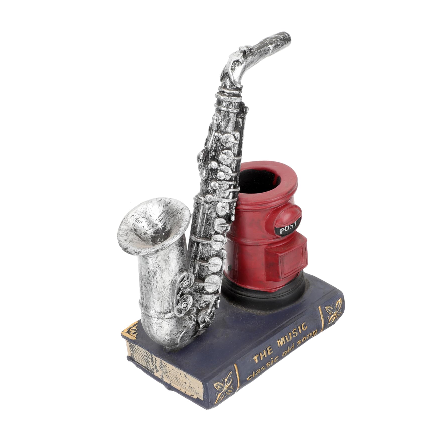 Sculpture résine de saxophone cadeau idéal et support de stylo vintage