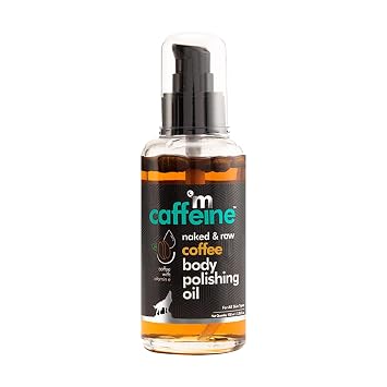 mCaffeine Coffee Body Polishing Oil 100ml for Reducing Stretch Marks and Cellulite | With Olive and Vitamin E for a Soft and Moisturized Skin | Natural and Vegan for Daily-Use