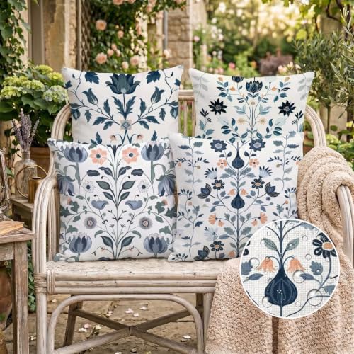 Housse de coussin 65x65cm double face nordique lin imperméable