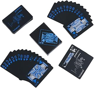 Cool Plastic Playing Cards, Deck of Cards, Waterproof Playing Cards Poker Cards for Gift Party Game ,Deck of Playing Cards for Poker Cards Players Family Party BBQ Game(Black Diamond)