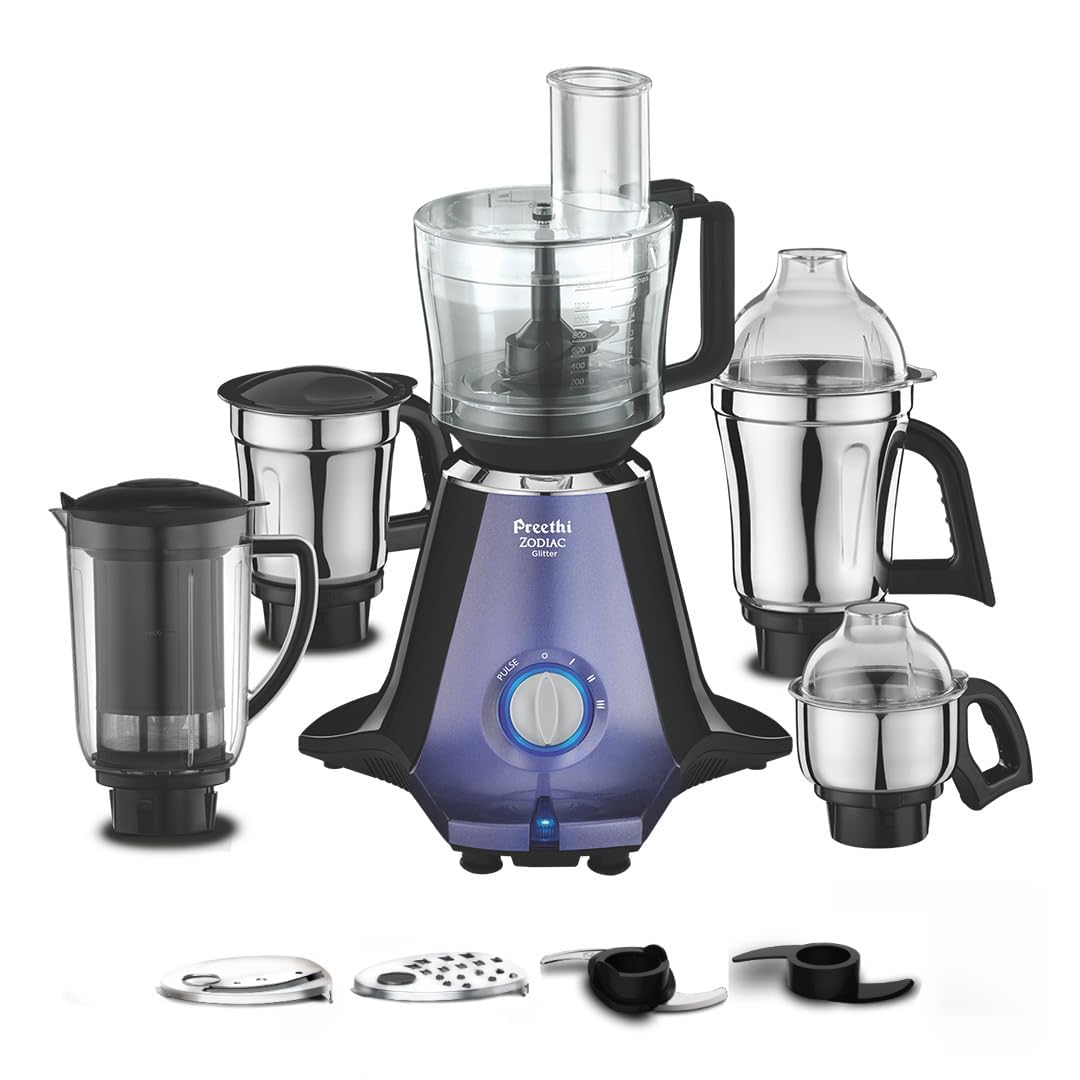 Preethi Zodiac Glitter MG 264, 750 Watts, 5 Jars including Masterchef 