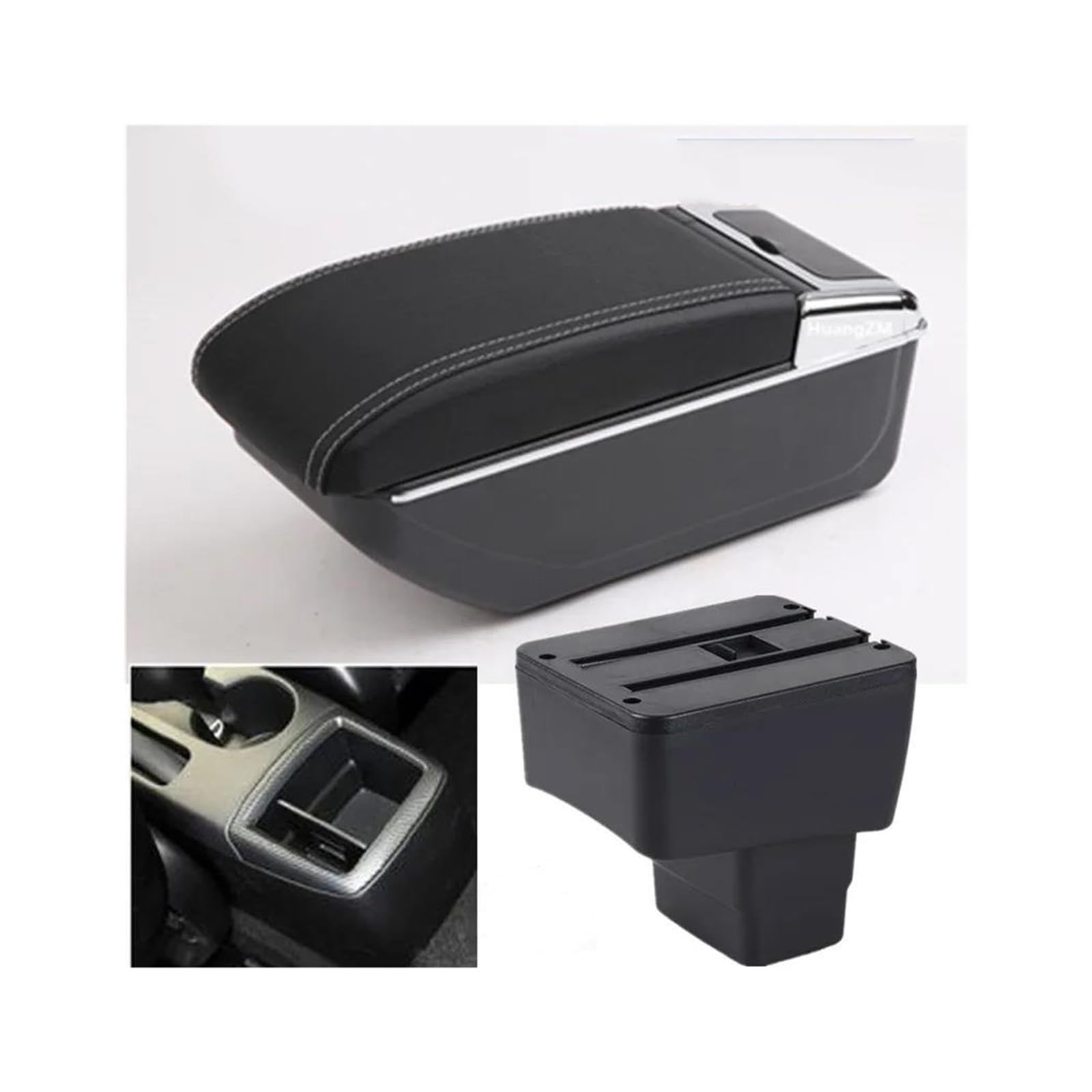 RESPUNEKBAH For Mazda CX-3 For Mazda 2 For Skyactiv Version Cx3 CX-3 2015-2022Car Armrest Storage Box Car Accessories Armrest Box(B3 white line NO USB)
