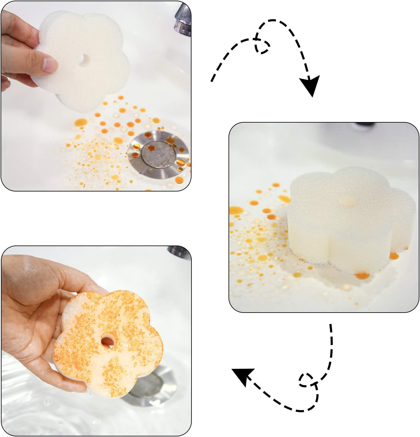 Chuangdi 24 Pieces Oil Absorbing Scum Sponge for Hot Tub, Swimming Pool and Spa (Flower): Garden & Outdoor