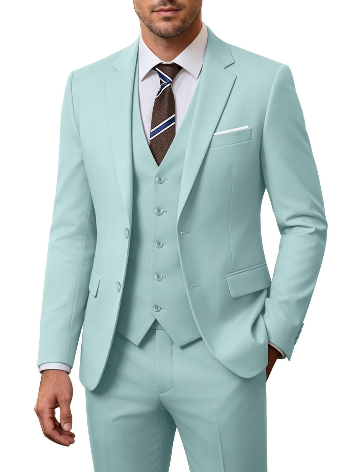 Holivyer Set di Pantaloni Eleganti da Lavoro Uomo