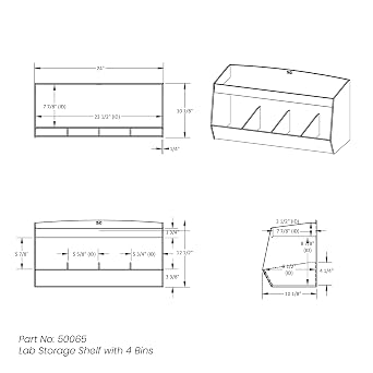 Lab Storage Shelf with 4 Bins