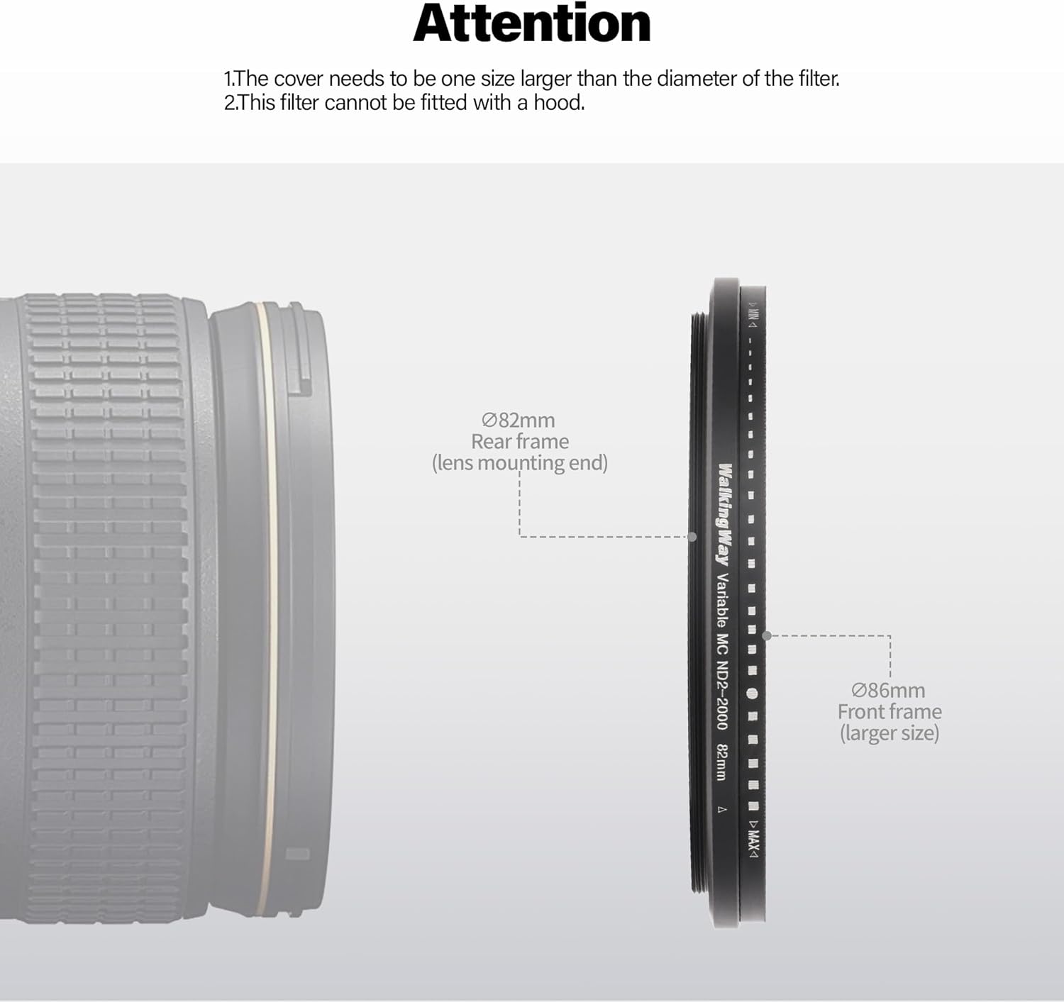 Walking Way 77mm Variable ND Filters ND2-2000 Camera Lens Neutral Density Filters ND2 to ND2000 for DSLR Lens 30 Multi-Layer Coating Ultra-Slim HD Waterproof Scratch Oil Resistant Lens Filter