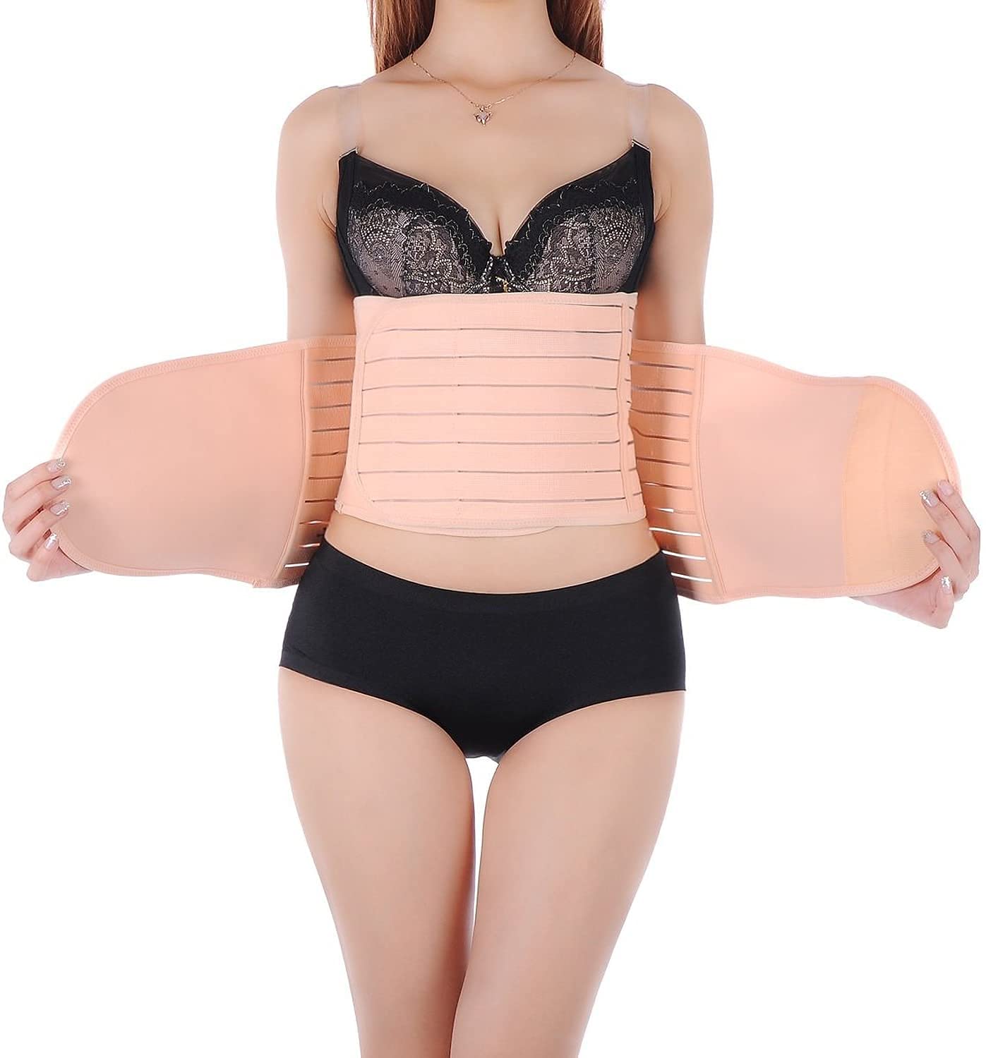 3 in 1 Postpartum Support Recovery Belt Breathable Elastic Adjustable Postpartum Recovery Support Girdle Belly After Birth Belly Band Waist Pelvis Belt Pregnancy Belly Wrap Abdominal Binder