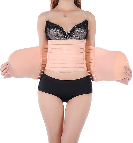 Miniatura 5 de Cinturón de recuperación posparto 3 en 1, transpirable, elástico, ajustable, soporte de recuperación posparto, faja para el vientre después del
