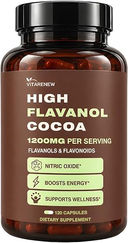 Cocoa Flavanols Capsules 1200mg - Heart & Brain Support Supplement,