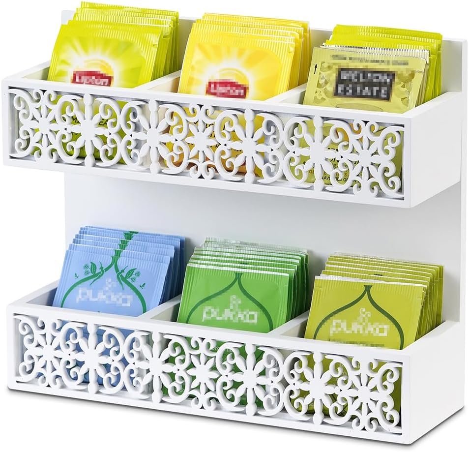 Leere Teebox für die Wand aus Holz mit 6 Fächern (oder zum Hinstellen)* Teebox für die Wand aus Holz oder zum Hinstellen mit 6 Fächern