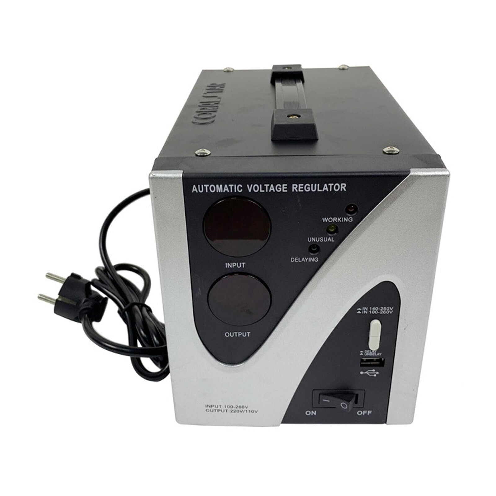 Estabilizador de Voltaje de 220 V, regulador electrónico automático de Voltaje de CA con Puerto USB, Apto for electrodomésticos inestables.(2000VA)