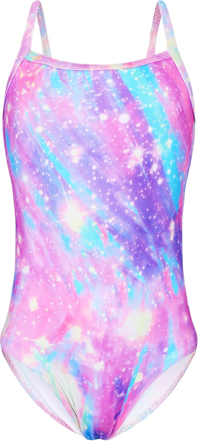 Snowheart Girls Swimsuit One-Piece Bathing Suits Multicolor Kids Sport Summer Beach Swimwear for 2-12 Years Old
