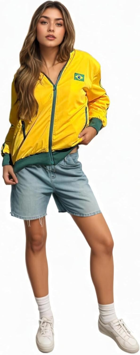 Brazil Shirt Zip Up Hoodie Women Sweatshirt Trendy Long Sleeve Jackets Fall Fashion Clothing Outfits