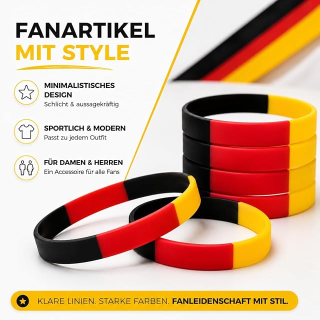 Foto 3 de 7 de TK Gruppe Timo Klingler Pulsera de silicona para fans, diseño de Alemania en el Campeonato Mundial 2026